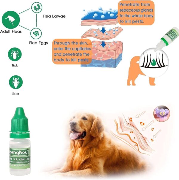 Natural Protection: Dog Flea and Tick Treatment, Potent Spot-On Solution for Small-Medium Dogs 4-44 lbs, (9 Month Supply) - Image 3