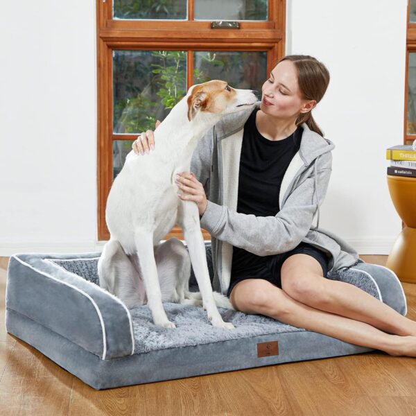 Large Dog Bed, Waterproof, Removable Cover, Orthopedic Foam, Non-Slip Bottom, Washable, 36 x 27 x 8 Inch - Image 2