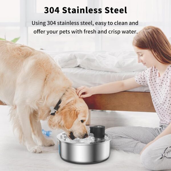 7L/230oz/1.8G Dog Water Fountain, Stainless Steel Pet Water Fountain for Large Dogs & Multi-Cats, Safe Pet Water Fountain, Super Large Capacity, Outdoor and Indoor Use - Image 2