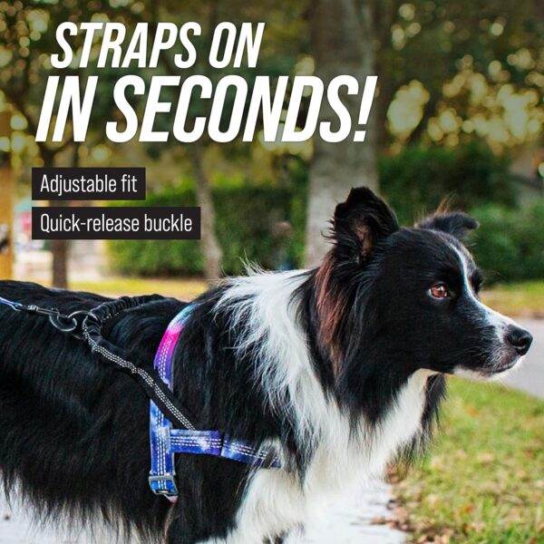 Leashboss No Pull Dog Harness, Easy Walk for Small, Medium, and Large Pets, Reflective with Rear and Front Clip Attachment (Space Pattern, Small) - Image 8