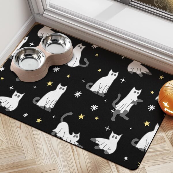 Halloween Dog Food Mats for Floors, Absorbent Dog Bowl Mats for Food and Water, Quick Dry Pet Cat Food Mat Non-Slip Dog Accessories Pet Supplies