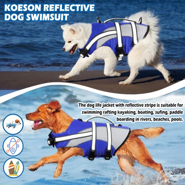 KOESON Ripstop Dog Life Jacket, Dog Life Vest with Superior Buoyancy Pet Swimming Safety Vest with Rescue Handle, Dog Float Coat Dog Life Preserver Lifesaver for Small Medium Large Dogs Blue XS - Image 6