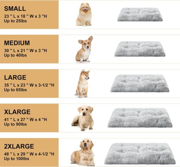 BFPETHOME Dog Beds for Large Dogs, Plush Dog Crate Bed Fluffy Cozy Kennel Pad for Sleeping &Ease Anxiety, Washable Dog Mats with Anti-Slip Bottom for Large Medium Dogs (42(41 x 27 inch), Grey) - Image 4