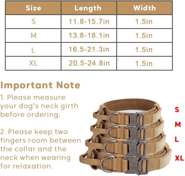 Tactical Dog Collar, Military Training Adjustable Nylon Dog Collar with Control Handle and Quick-Release Heavy Metal Buckle for Medium and Large Dogs (Red, L) - Image 4