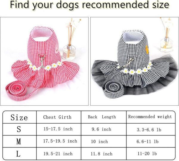 Outdoor Pet Clothes Dog Harness Dress Poodle Bichon Frise Pomeranian Schnauzer Dog Clothing Princess Costumes Pet Skirt Dropship (L,Pink) - Image 7