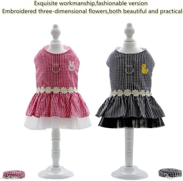 Outdoor Pet Clothes Dog Harness Dress Poodle Bichon Frise Pomeranian Schnauzer Dog Clothing Princess Costumes Pet Skirt Dropship (L,Pink) - Image 9