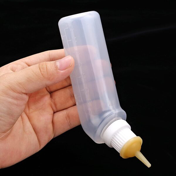 Pet Feeding Silicone Nipple with Curved Bottle and Syringes for Puppy Dog Cat or Other Pets (Flesh Color) - Image 2