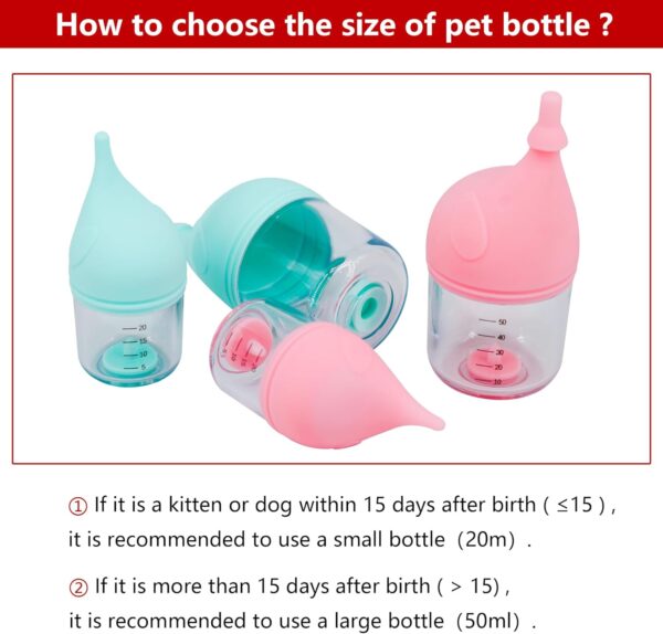 Puppy Bottles for Nursing，Kitten Bottles for Nursing，Pet Feeding Bottle，(Cyan - 20ml) - Image 5