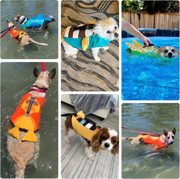 Gyuzh Dog Life Jacket for Swimming,Dog Life Vest for Swimming Boating,Dog Flotation Vest Hign Buoyancy,Shark Dog Swim Safety Vest,Dog Life Jacket with Rescue Handle for Small Medium Large Dogs - Image 3