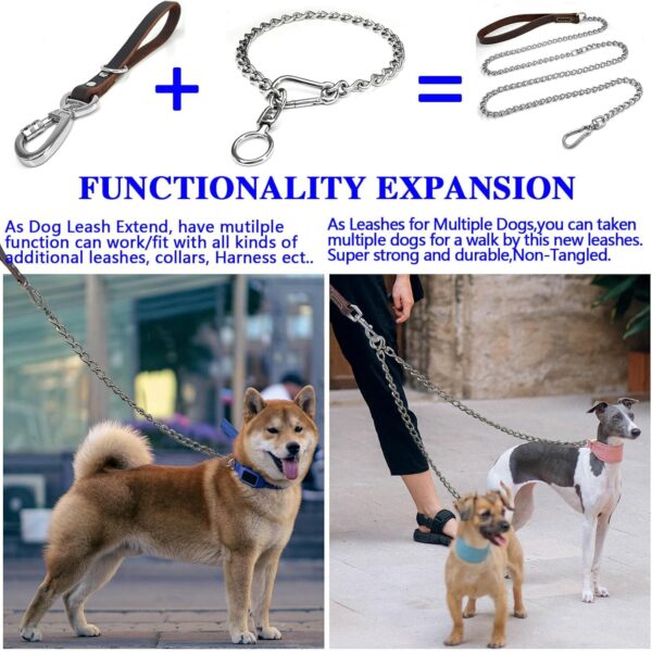 Dog Chain Collars 304 Stainless Steel Metal Chew Proof Dog Necklace Anti Winding Dog Leash Extension Lead for Small Medium Large Dogs Training and Walking. (Large：25in x 3.5mm(Neck max 22in)) - Image 6