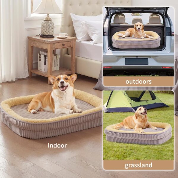 Orthopedic Dog Bed for Medium, Large Dogs Breeds, High Density Egg Crate Foam Dog Sofa Beds,Oval Kennel Bed, Pet Couch Bed with Removable Washable Cover& Non-Slip Bottom - Image 4