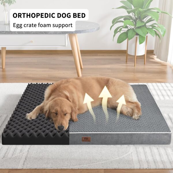 Dog Bed Medium Size Dog Beds, Orthopedic Dog Bed Waterproof & Washable Dog Bed W/Removable Pet Bed Cover, Medium Dog Bed W/Egg Crate Foam Support for Dogs Up to 35 Lbs - Image 3