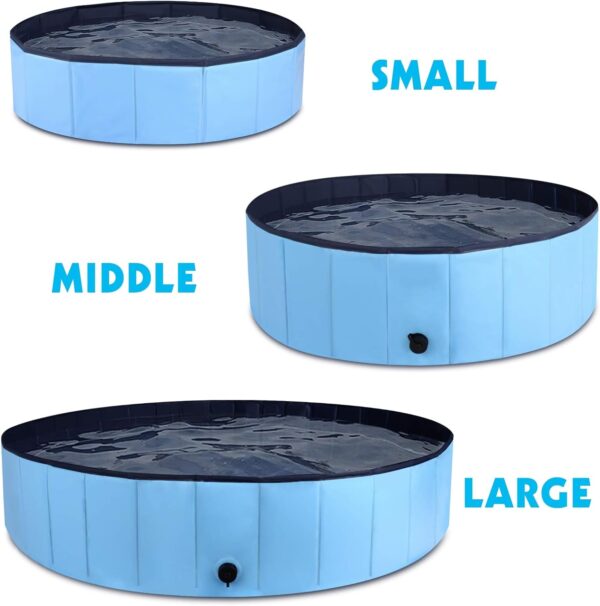 MorTime Foldable Dog Pool Portable Pet Bath Tub Large Indoor & Outdoor Collapsible Bathing Tub for Dogs and Cats (L, 63" x 12") - Image 3