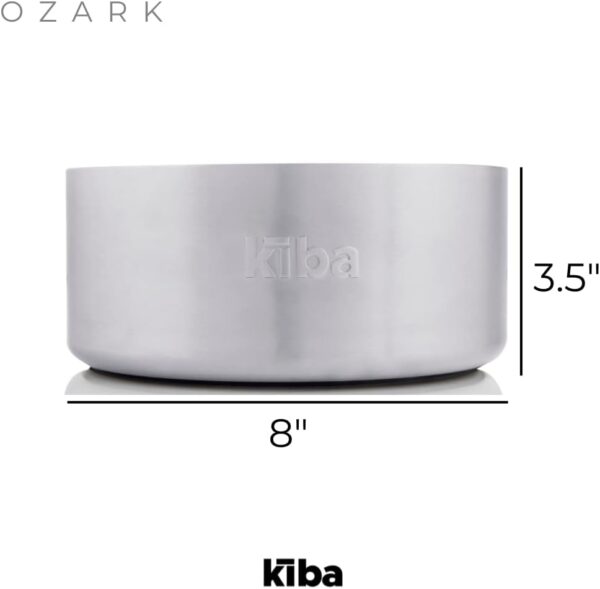 Stainless Steel Slow Feed/Feeder Dog Bowl (Ultra Premium) 64oz - Kiba Pet Supply Ozark - Superior 304 - Food Grade, Non-Slip, Rust Resistant - Perfect for Medium to Large Breeds - Image 5