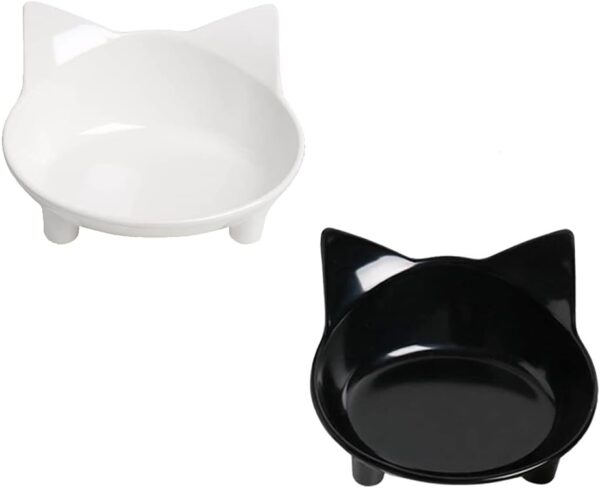 Skrtuan Cat Bowl Cat Food Bowls Non Slip dog Dish Pet Food Bowls Shallow Cat Water Bowl Cat Feeding Wide Bowls to Stress Relief of Whisker Fatigue Pet Bowl of Dog Cats Rabbit(Safe Food-grade)