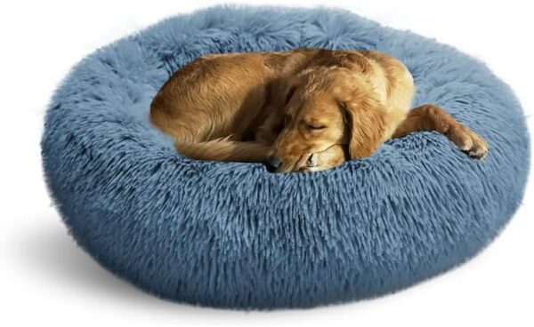 Whiskers & Friends Dog Beds for Medium Dogs, Dog Beds for Small Dogs, Dog Beds & Furniture, Calming Dog Bed, Fluffy Dog Bed, Orthopedic Dog Bed, Donut Dog Bed - Up to 45 Lbs - Washable Dog Bed