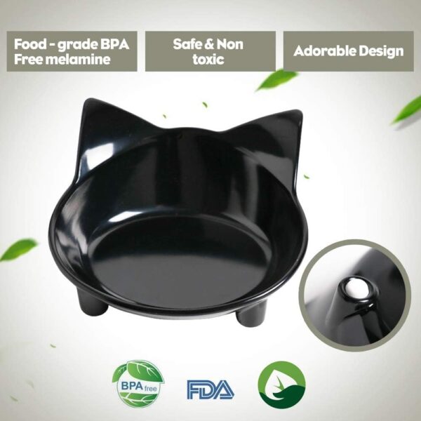 Skrtuan Cat Bowl Cat Food Bowls Non Slip dog Dish Pet Food Bowls Shallow Cat Water Bowl Cat Feeding Wide Bowls to Stress Relief of Whisker Fatigue Pet Bowl of Dog Cats Rabbit(Safe Food-grade) - Image 5