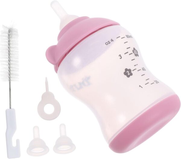 1 Set Puppy Feeding Bottle Pigs Cat Feeding & Watering Supplies Lamb Kitten Feeding Kit Hamster Nurser Bottle Puppy Milk Replacer Formula Tea The Dog Feeder Pink Newborn