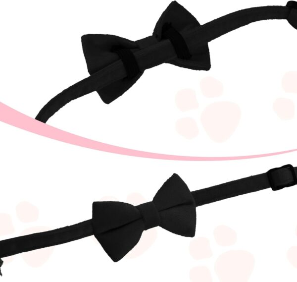 2 Pcs Cat Collar for Boy Cats Velvet Kitten Collar Breakaway Bow Tie Collar Cute Kitten Collars with Bell Adjustable Puppy Cat Collar Personalized Collars for Small Pets - Image 7