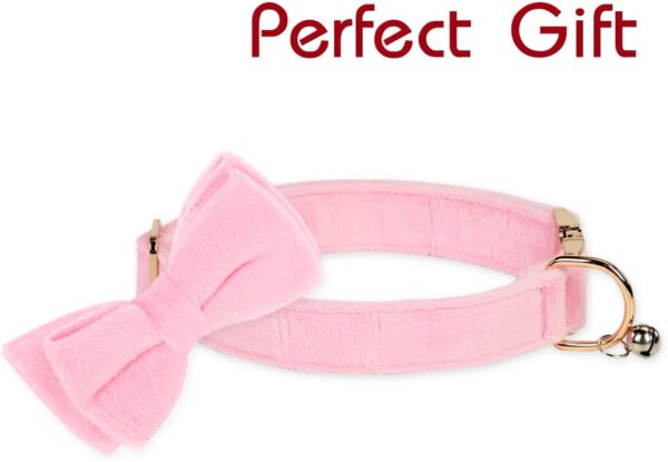 Dog Bowtie Collars, Cute Soft Velvet Dog Collar with Bow Tie, Safety Metal Buckle, Adjustable Collars for Boy and Girl Dogs Pets. - Image 4