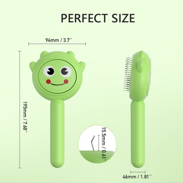 Dog Brushes for Grooming, Cute Frog Shape Groom and Clean Dog Comb with Release Button, Self Cleaning Dog Slicker Brush for Long Short Haired Dogs Cats Rabbits Bunny - Image 6