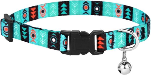 CollarDirect Cat Collar Breakaway Set of 2 PCS Tribal Pattern Aztec Pet Safety Adjustable Kitten Collar with Bell (Aztec + Ethnic) - Image 5