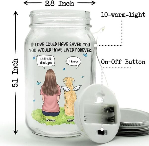 Pawfect House Dog Memorial Gifts For Loss Of Dog, Mason Jars For Centerpieces, My Heart Was Not Ready To Lose You, Personalized Mason Jar LED Lights Dog Passing Away Gifts Pet Sympathy Gifts For Dogs - Image 4