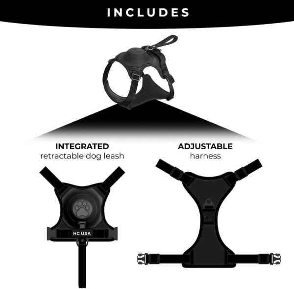 H C USA No Pull Dog Harness with Dog Leash Retractable – Adjustable Dog Harness for Large Dogs with Integrated Leash - Dog Harness and Leash Set with Anti Slip Soft Handle – Comfortable and Safe - Image 2