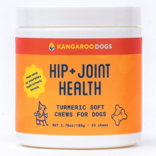 Hip + Joint Health Turmeric Soft Chews - Dog Supplement Made with Organic Turmeric - Supports Mobility, Immune System, Heart Health, May Reduce Joint Pain & Inflammation - 35 Treats