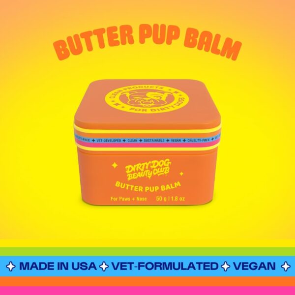 Dirty Dog Beauty Club - Butter Pup Balm - Daily Moisturizing for Paw Pads & Noses - Lick-Safe, Natural Ingredients, Veterinarian Developed - (1.8 oz), Unscented - Image 2