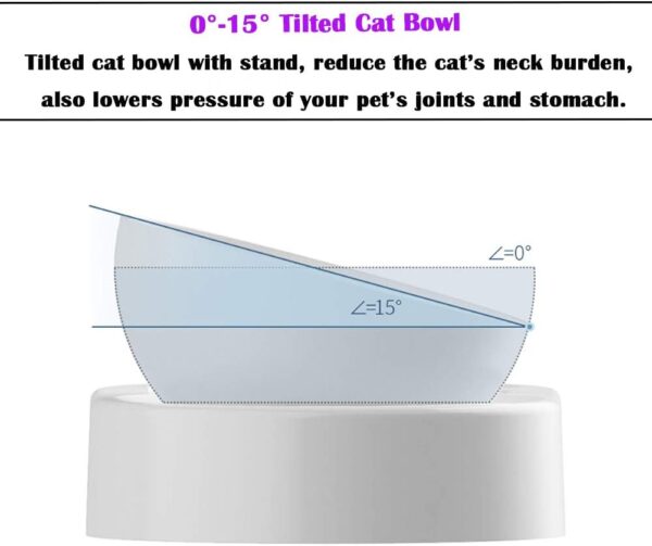 Raised Cat Bowls with Automatic Water Dispenser Bottle, Elevated 0°-15°Adjustable Tilted Pet Food Water Feeder Bowls Stress-Free Suit for Cats Dogs - Image 2