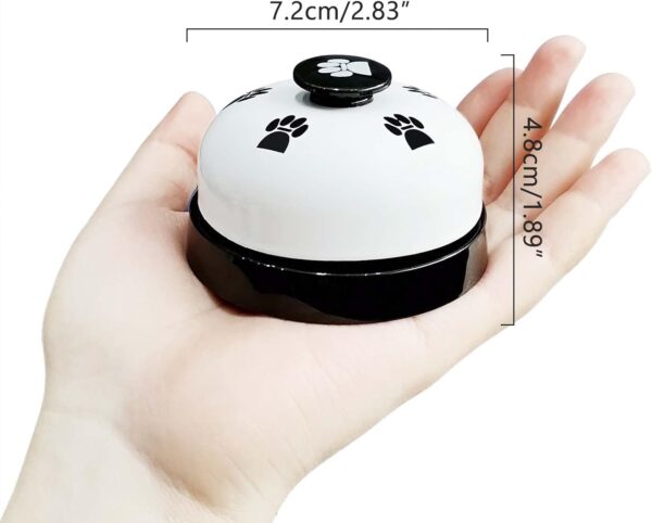 Pet Training Bell, 1 Pack Call Bell for Dog or Cat, 2.83 Inch Diameter with Metal Construction, White - Image 5