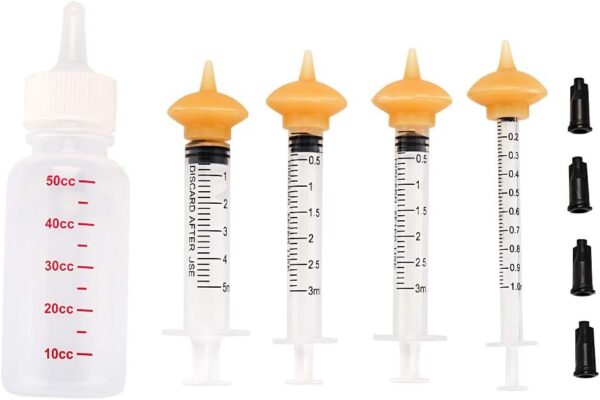 Mini Pet Feeding Bottle and Syringes with Nipples for Small Cat Dog Animals (Model 5)