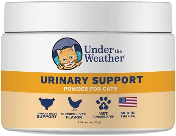 Under The Weather Pet Urinary Tract Support Powder for Cats | Vet Formulated Natural Supplements for Cats and Kittens | Promote Healthy Urinary Tract and Immune System - 60 Day Supply, 120 Scoops