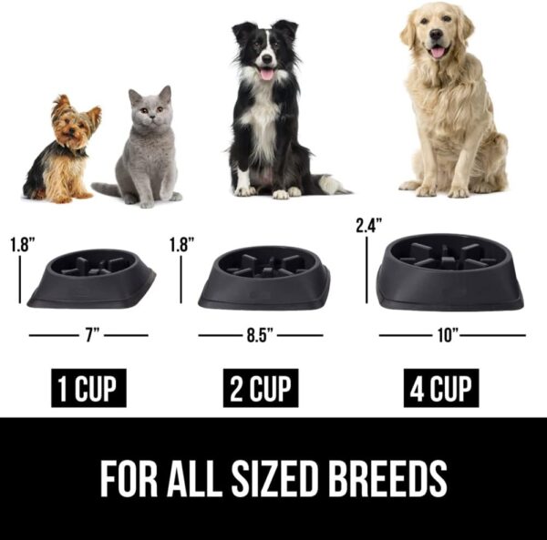 Gorilla Grip Slow Feeder Dog and Cat Bowls, Interactive Puzzle Toy for Dogs and Cats Food Training, Keeps Pets Busy and Prevents Puppy Overeating, Large, Small Breeds, 100% BPA Free, 2 Cup Black - Image 6