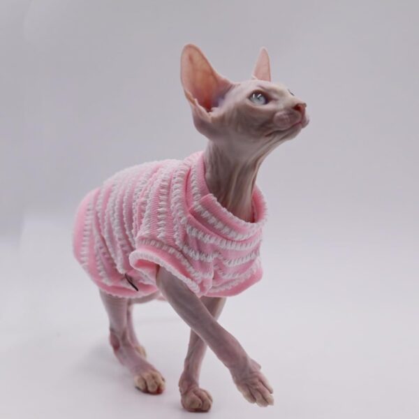 Sphynx Cat Clothes Hairless Cat Clothes Cat Summer Pure Cotton Skin-friendly Devon Clothes Cat Clothing for Small Cats and Dogs (GREY, Large) - Image 4