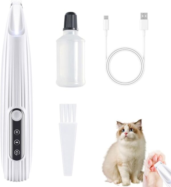 Pet Hair Trimmer With Led Light, 2024 New Pet MicroPrecision Trimmer Multifunctional Cat Dog Claw Trimmer Pet Hair Trimmer, Rechargeable Dog Clippers for Grooming Pet Hair Clippers Shaver (1Pack)