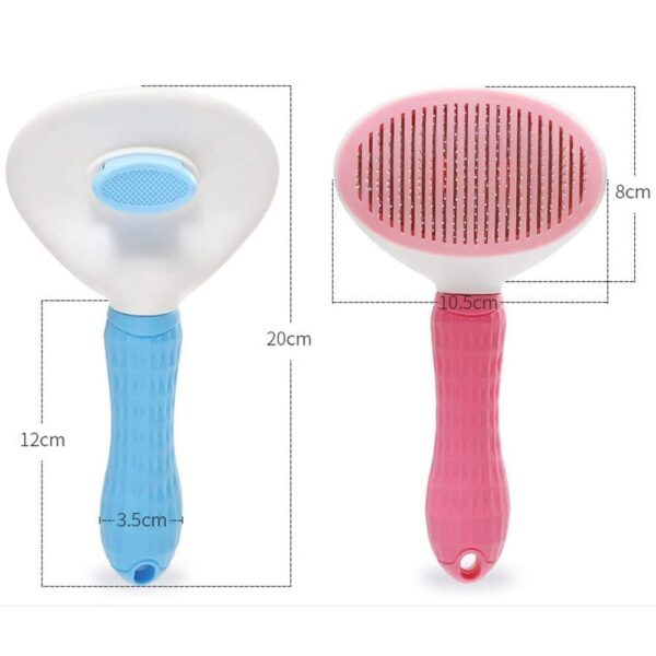 Dog Brush Cat Brush Grooming Comb,Self Cleaning Cat Dog Slicker Brushes with Smooth handle,Pet Grooming Tool with Cleaning Button for Cat Dog Shedding Tools Cat Dog Massage Clean Tangled Brush (blue) - Image 5