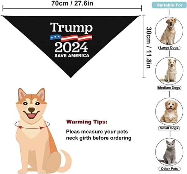 Dog Bandana USA Trump Flag Make America Great Again Flag Triangle bib Scarf Accessories Dog Cat Pet Animal - Image 3