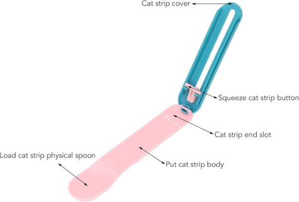 Lickable Cat Treats Spoon, Cat Wet Treats Dispense Spoon, Cat Food Spoon Feeding Spoon, Practical Cat Snack Spoon for Pet Feeding Watering Supplies(Pink Spoon with Blue Handle) - Image 4