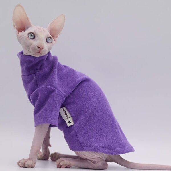 DUOMASUMI Sphynx Cat Clothes Self-Heating Warm Thermal Underwear Hairless Cat Clothes for Sphynx, Devon, Cornish Cat Clothes and Small Kitten and Dogs(Grey-L - Image 2