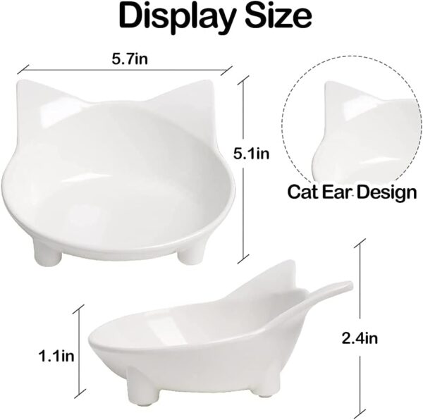 Skrtuan Cat Bowl Cat Food Bowls Non Slip dog Dish Pet Food Bowls Shallow Cat Water Bowl Cat Feeding Wide Bowls to Stress Relief of Whisker Fatigue Pet Bowl of Dog Cats Rabbit(Safe Food-grade) - Image 4