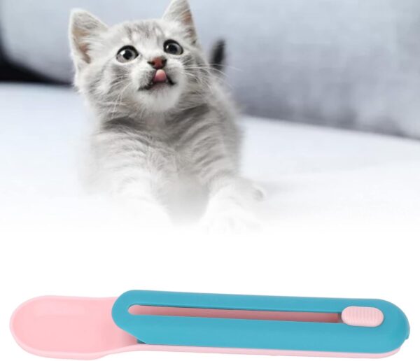 Lickable Cat Treats Spoon, Cat Wet Treats Dispense Spoon, Cat Food Spoon Feeding Spoon, Practical Cat Snack Spoon for Pet Feeding Watering Supplies(Pink Spoon with Blue Handle) - Image 7