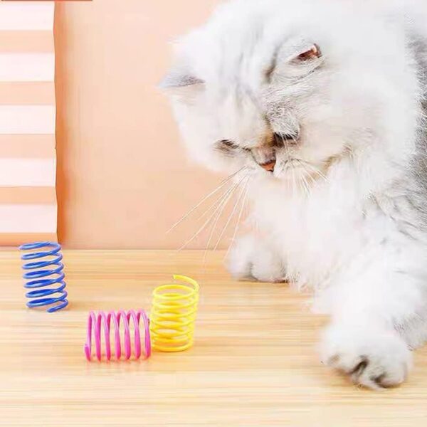 Cat Spring Toy (100 Pack), Interactive Cat Toy for Indoor Cats, Lightweight Reliable Plastic, Plastic Cat Coil for Kittens to Swat, Bite, Hunt - Image 4