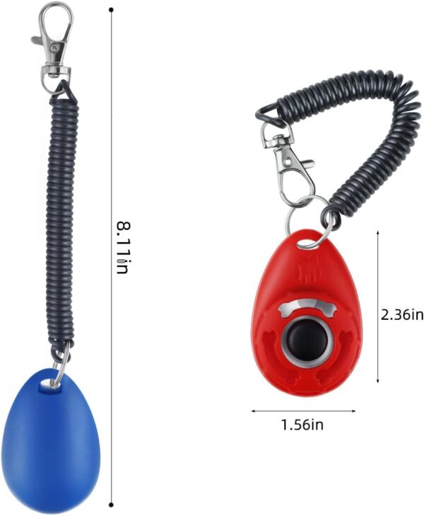 yuntop 4 Pieces Pet Training Clicker with Wrist Strap and Dog Training Treat Pouch Pet Training Clicker for Training Puppy Cats Birds Dog Clicker Training Kit Behavioral（White, Red, Orange, Blue） - Image 2