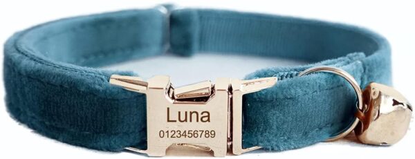 Cat Collar Personalized with Name Phone Number Engraved,Customized with Bell for Small Dogs Puppy Kitten