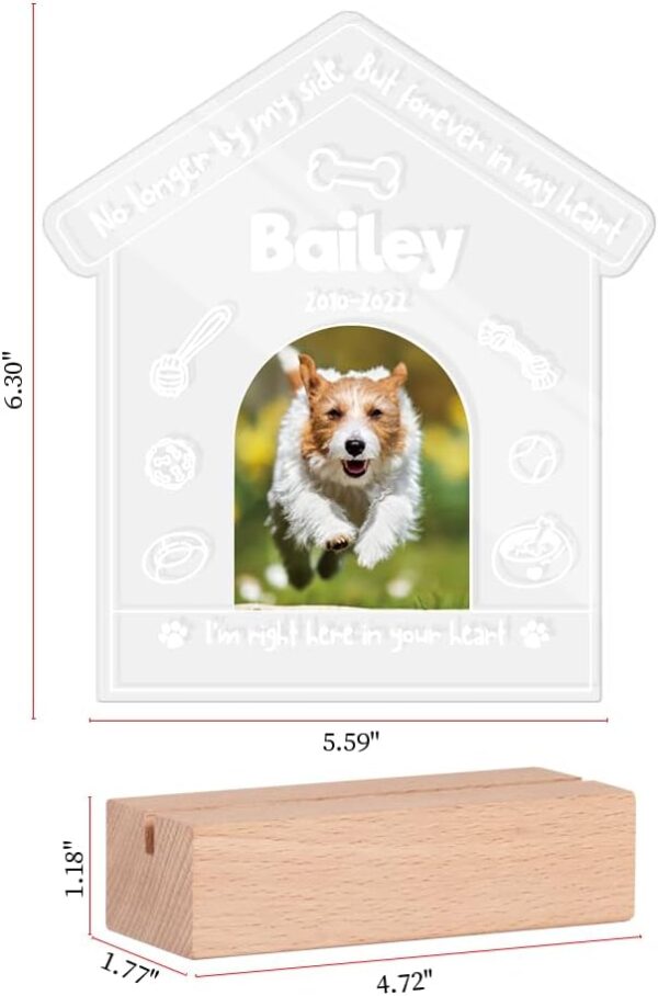 Personalized Dog Memorial Gifts for Loss of Dog, Pet Memorial Gifts for Dog Cat, Personalized Night Light Dog Memorial Photo Plaque (D - Dog) - Image 2