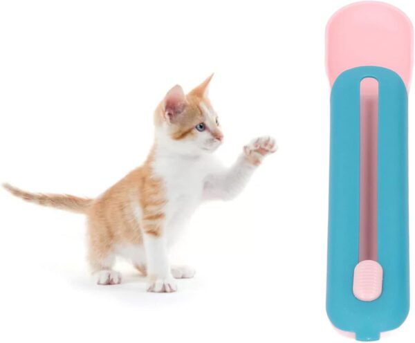 Lickable Cat Treats Spoon, Cat Wet Treats Dispense Spoon, Cat Food Spoon Feeding Spoon, Practical Cat Snack Spoon for Pet Feeding Watering Supplies(Pink Spoon with Blue Handle)