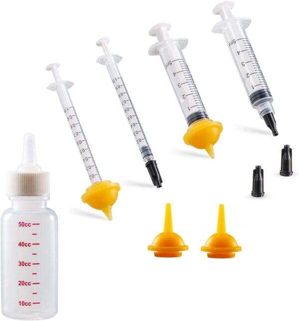 Pet Nursing Kit, Dog Cat Feeding Syringe Nipple Bottles, Pet Pill Gun Dispenser, Puppy Kitten Tube Feeding Kit 10Fr Size - Image 3