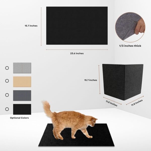 Cat Scratcher Board (2-Pack,15.7''*23.6')- Foldable and Customizable Horizontal Furniture Protector from Cats Scratching, Sturdy Guard Pads with Self-Adhesive Backing (Black) - Image 5